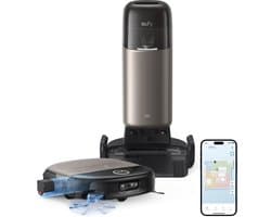 eufy S2 Nieuw 2026 Stofzuiger- en Dweilrobot HydroJet, 30kPa AeroTurbo™ 2.0-Zuigkracht, Vloerreinigingssysteem 2.0, EcoClean™ Elektrolyse, Randreiniging, Haarvrije DuoSpiral™ Borstels, 12-in-1 UniClean™ Station