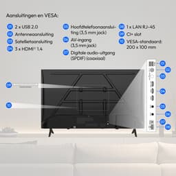 MEDION 100,3 cm (40 inch) Full HD-tv (Smart-TV, HDR, VIDAA Store, Prime Video, Disney+, DAZN, Paramount+, HbbTV, PVR, HD-triple-tuner, MD 840102) — thumbnail 3