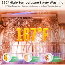 BLITZHOME Vaatwasser BH-6-CDW1 – draagbaar tafelmodel, 5,2L, 9 programma's, PTC hete lucht droging, 3D 360° sproei, app-bediening, EU-stekker — thumbnail 7