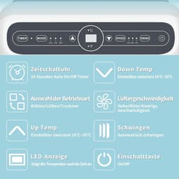 Shinco Mobiele Airco - Draagbare Airco - Portable Airco - Verrijdbare Airco - 12000 BTU - Koeling Ventileren Ontvochtigen tot 360m3 — thumbnail 5
