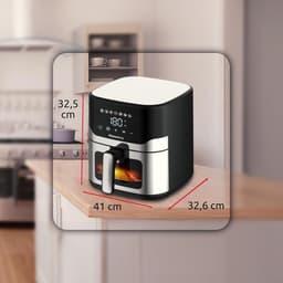 Airfryer - Hete Lucht Oven - Gezond Bakken - XL Capaciteit - 8 Liter - Zwart — thumbnail 3