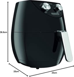 Heteluchtfriteuse - Airfryer - Gezond Koken - Snel Luchtcirculatiesysteem - 35 Liter - Zwart — thumbnail 2