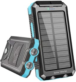 powerbank met zonnepaneel - geschikt voor iphone -geschikt voor samsung- zonneenergie - 10000mah - powerbanks -noodpakket- solar - — thumbnail 1