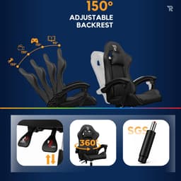 Ranqer Apollo Bureaustoel - Gaming stoel / Gaming Chair - Gamestoel - zwart — thumbnail 12