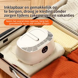 KZQ Draagbare Kledingdroger Elektrisch Mini Reisdroger met Timer en Droogzak Compact Opvouwbaar Kaki voor Appartement Hotel — thumbnail 3
