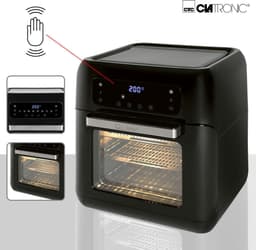 Clatronic FR 3747 H hetelucht-friteuse, olie- en vetvrij, 11 liter, sensor touchbediening, LED-display, zwart — thumbnail 4
