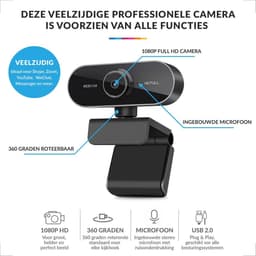 YONO Webcam voor PC met Microfoon - 1080P Full HD - Streaming Camera - Laptop - Office - Gaming - Zwart — thumbnail 4