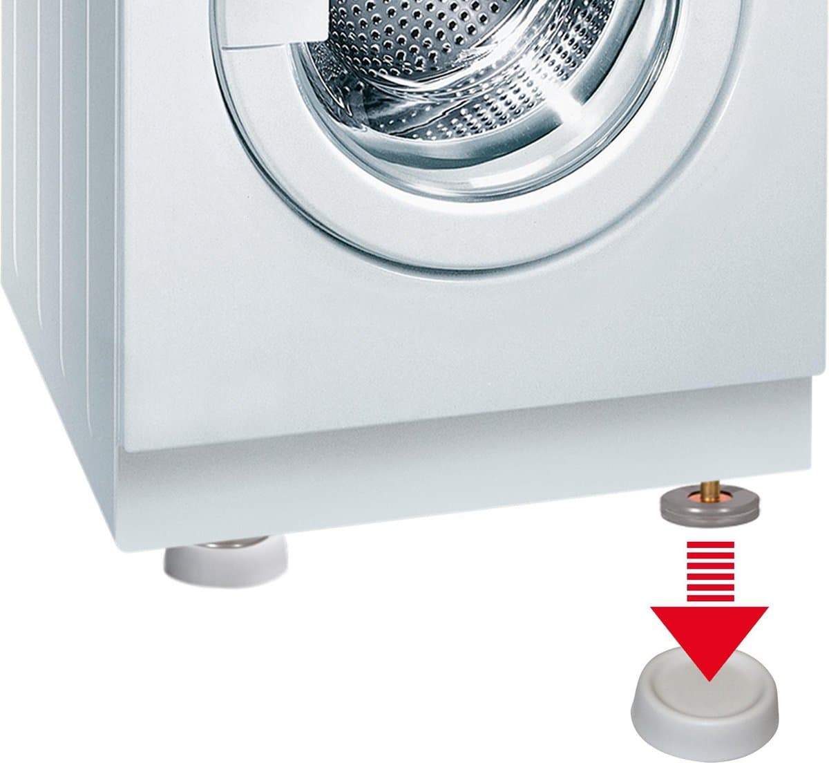 Scanpart trillingsdempers wasmachine rond - Geschikt voor AEG Bosch Miele Samsung Siemens - Wit - Universeel - Set van 4 stuks — afbeelding 1