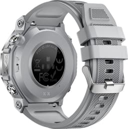 Knobbout 1.43” AMOLED Smartwatch – 466×466 HD Scherm – 5ATM Waterdicht (tot 50m) – LED Zaklamp + UV-Licht + SOS Noodflits – Bluetooth Bellen – 525mAh Lange Batterijduur – Outdoor & Sporthorloge voor Android/iOS-Grijs — thumbnail 3