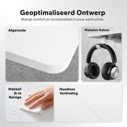 SENSE7 NOJO LIGHT - Zit Sta Bureau - 140 cm x 70 cm - Elektrisch bureau - Verstelbare bureau - Elektrische Hoogteverstelling - Hoogte 72-118 cm - Intelligent Bedieningspaneel - Wit — thumbnail 9