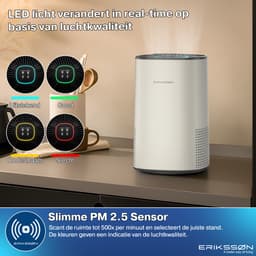Erikssøn Luchtreiniger Elite - HEPA-14 Filter - Wit - 240 m3/u - Vermindert Stof En Pollen - Met Hepa Filter - Met Ionisator - Air Purifier - Clean Air — thumbnail 4