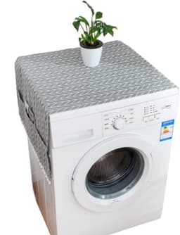 Mmgoqqt Wasmachine Droger Dop - Met Zakken - Grijs Geometrisch Apparaatdoek - 55*130 Cm - Geschikt Voor Huis Keuken Wasmachine Koelkast - Enkele Deur — thumbnail 1