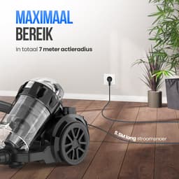 Strex Stofzuiger Zonder Zak - 700W Krachtige Zakloze Stofzuiger - HEPA Filter - 2.5L Stofreservoir - Extra Lang Snoer - Inclusief 4 Opzetstukken — thumbnail 5