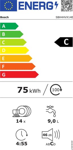 Bosch SBH4HVX14E - Serie 4 - Vaatwasser - Inbouwvaatwasser - Volledig integreerbaar - 60 cm - XXL Extra Hoog - Energielabel C - Extra Droog: optie voor extra grondige droogresultaten — thumbnail 2
