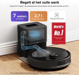 Roborock Q10 S5+ Set Robotstofzuiger en Dweil met Zelflediging-Zuigkracht van 10000 Pa-Vibrerende dweilpads-Handsfree Reinigen tot 7 Weken-Dubbel Anti-klitontwerp-Automatisch dweilen-Obstakelvermijding-Zwart-S8 Plus Upgrade-2 stofzakken — thumbnail 2