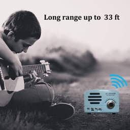 JeiibrZui Retro Bluetooth Speaker - Vintage Bluetooth Speaker - Draadloze Connectiviteit Ingébouwde Microfoon - 3W - Blauw — thumbnail 5