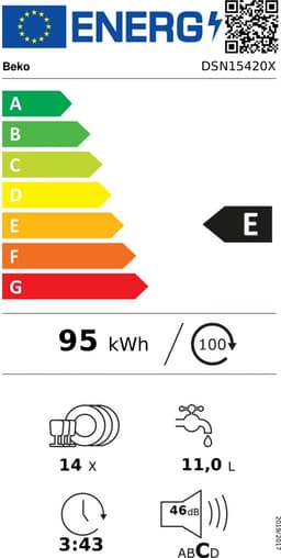 Beko BDSN15N20X: Inbouwvaatwasser (13 couverts, 60 cm) — thumbnail 2