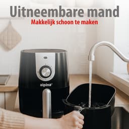 alpina Airfryer 2L - Heteluchtfriteuse 1-4 Personen - Air Fryer met Timer - Instelbare Temperatuur 80 tot 200 Graden - met Timer Functie - Heteluchtoven 900W — thumbnail 3
