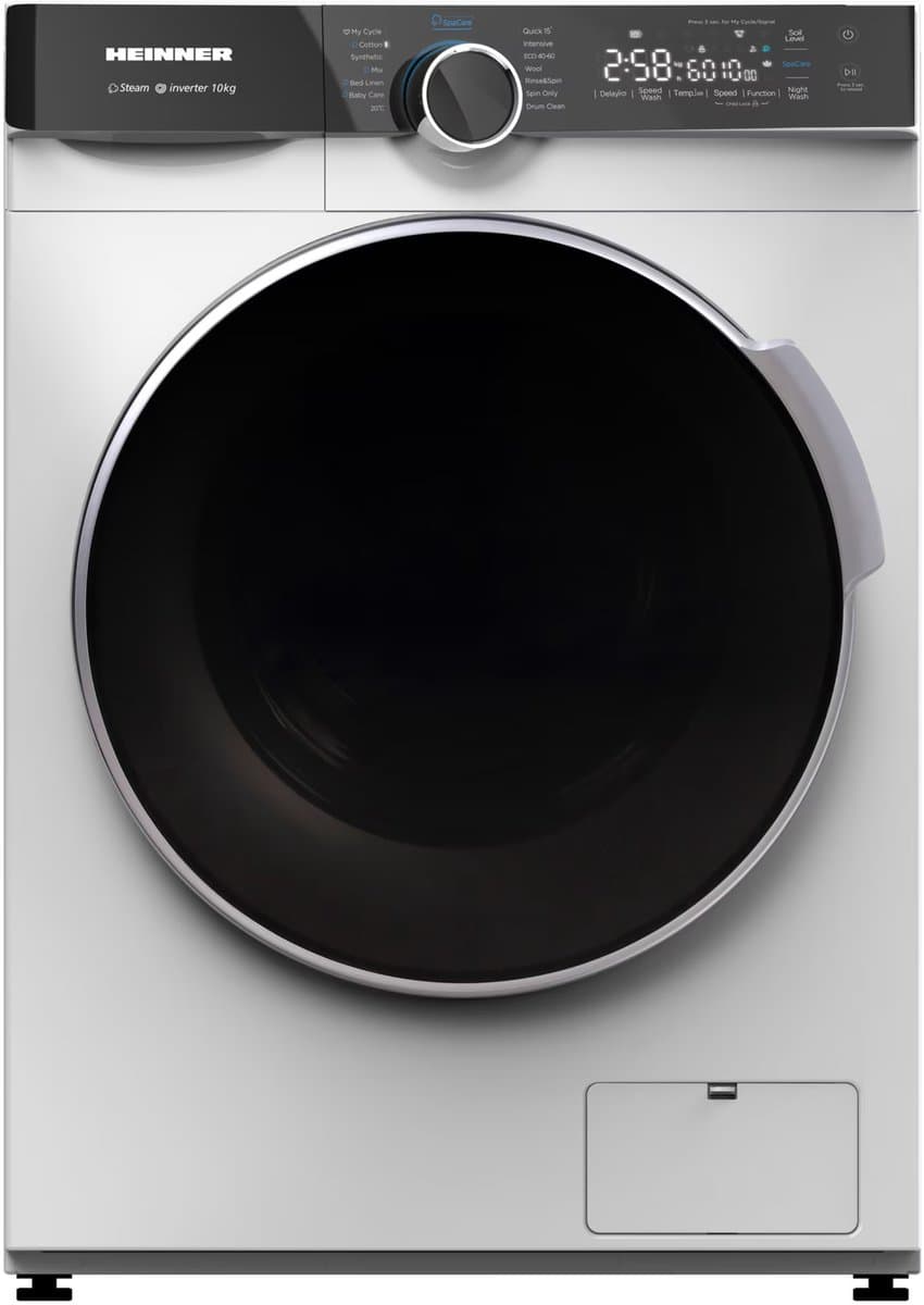 Heinner HWM-M1014IVKA+++ Wasmachine 10 kg – 1400 tpm – Energieklasse A – 14 Wasprogramma’s met Stoomfunctie en SpaCare – Geheugenfunctie voor Favoriete Programma’s – Wit – 5 Jaar Garantie — afbeelding 1