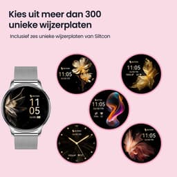 Siltcon® Auréa Smartwatch Dames & Heren - Horloge Dames - Stappenteller Horloge Dames - Hartslagmeter - Slaapmonitor - Saturatiemeter - Geschikt voor iOS/Android - AMOLED - RVS - Elke pols - Incl. 5 Bandjes — thumbnail 8