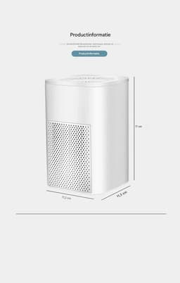 BolFlow® Luchtreiniger - HEPA - USB - Air purifier - Koolstoffilter - Ionisator - Stil & Compact - Voor Kantoor, Auto, Thuis - Wit — thumbnail 5