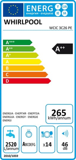 Whirlpool WCIC 3C26 PE inbouw vaatwasser 60 cm — thumbnail 3
