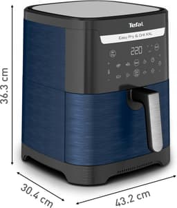 Tefal Easy Fry & Grill EY8014 XXL 6,5L - 2-in-1 Heteluchtfriteuse met Uitneembare Verdeler - Blauw Airfryer met 8 Automatische Kookprogramma's - Beste Grote Airfryer van Tefal - Digitaal Display - Extreem stil - Koken Zonder Olie - Anti Aanbaklaag — thumbnail 9