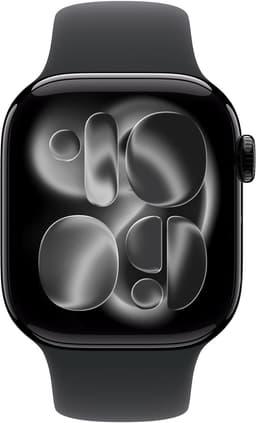 Apple Watch 11 - Wifi - 42mm - Jet Black Aluminium Case with Black Sport Band - S/M — thumbnail 2