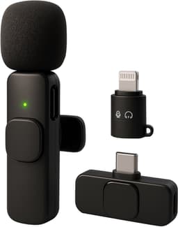 Nuvance Draadloze Microfoon - Geschikt voor Usb-C & 8-Pin - Lavalier - Microfoon Draadloos - Dasspeld - Plug & Play — thumbnail 1