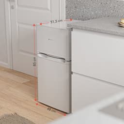 KitchenBrothers Koelkast - 61L Koelvak - 24L Vriesvak - Koelvriescombinatie - Ijskast - Frigo - Vrijstaand - Wit — thumbnail 6