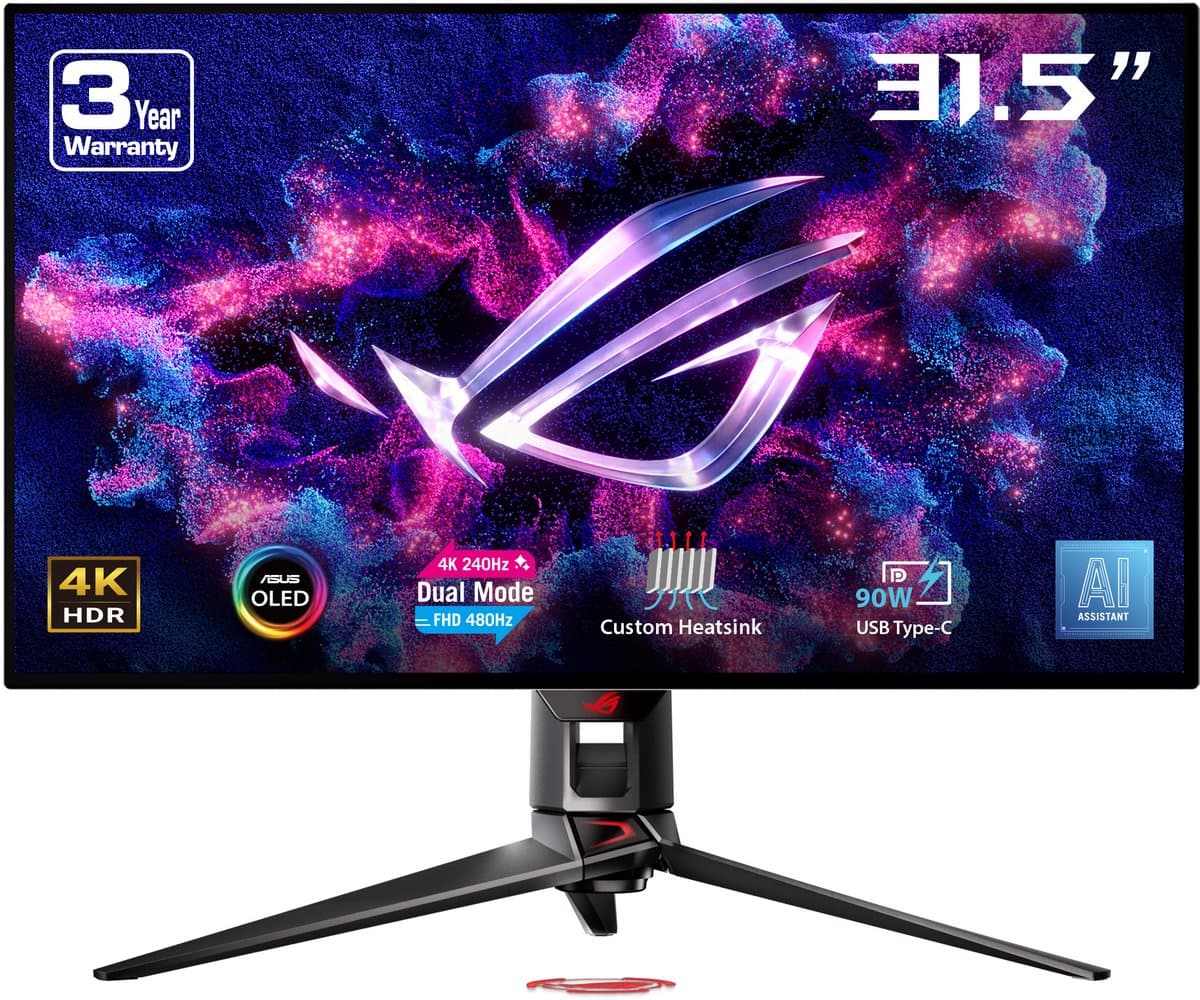 ASUS ROG Swift OLED PG32UCDP - 4K UHD WOLED Gaming Monitor - Dual Mode 240Hz - 0.03ms - USB-C 90W Power Delivery - G-Sync Compatible - 31.5 Inch — afbeelding 1