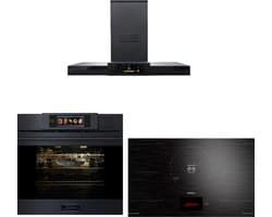 Inbouwoven - KAISER - EH 6341 - XXL Multi 37, multifunctionele - elektrische - stoomoven met stoomreiniging - 60 cm + KCT 9140 FI inductiekookplaat - 90 cm + AT 9342 – Afzuigkap 90 cm, TFT-display, 1100 m³/h