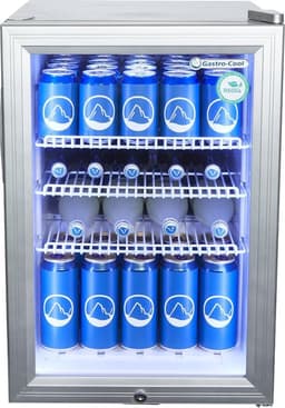 Gastro-Cool KW65 - Mini koelkast met glazen deur 62 Liter - Zilver/Zilver/Wit 204401 — thumbnail 4