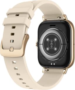 Belesy® Meander - Smartwatch Dames - Smartwatch Heren - Horloge - 1.78 inch – Hoge resolutie kleurenscherm - Stappenteller – Bloeddruk - Bluetooth bellen - Veel Wijzerplaten – Goud – Siliconen – Crème Wit - Moederdag — thumbnail 11
