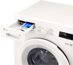LG F4X1008NWH wasmachine 8 kg met Direct Drive motor voor stille, duurzame prestaties. Spa Steam™ voor hygiënisch wassen. ThinQ slimme bediening. Energie‑label A. Compact design voor dagelijks gemak — thumbnail 5