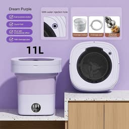 Allero Mini Wasmachine - Draagbare Wasmachine - Draagbare Droger - 2-in-1 - 11 Liter - Opvouwbaar - Paars - Zacht Geluidsniveau — thumbnail 6