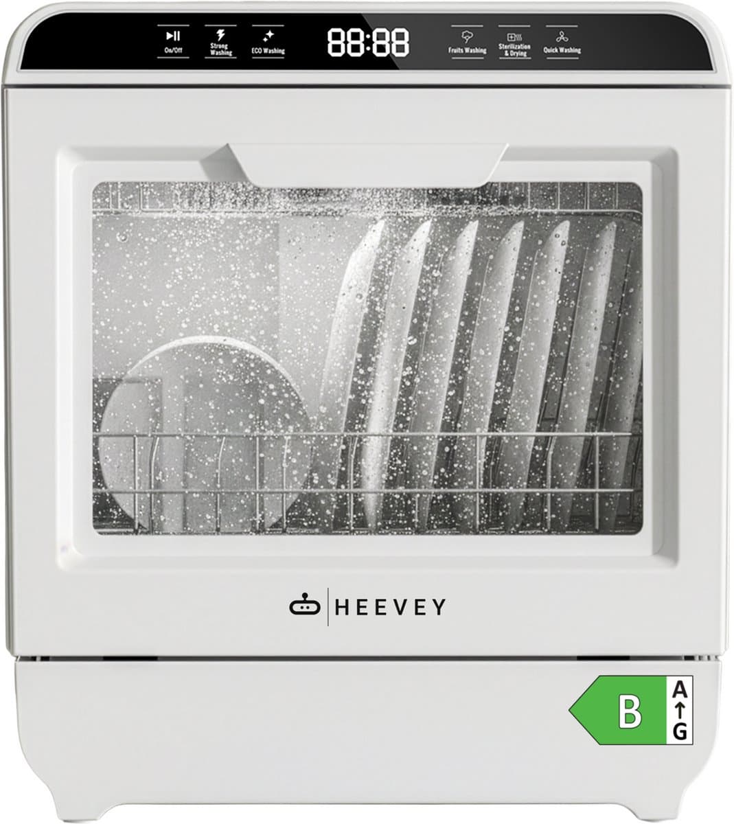 Heevey Mini Vaatwasser - Vrijstaande vaatwasser - Campingvaatwasser - 5 Wasprogramma's - Afwas - Sterilisatiesysteem - Droogfunctie 75°C — afbeelding 1