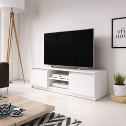 Witte TV Lowboard met Moderne Ontwerp - 120 x 35,5 x 38 cm — thumbnail 1