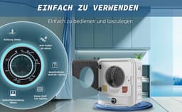 OKWISH Wasdroger Compacte 4,5 Kg - 49,5 x 43,5 x 59,5 cm - Staal En ABS - Wit - Met 5 Programma's En Wandmontage — thumbnail 9