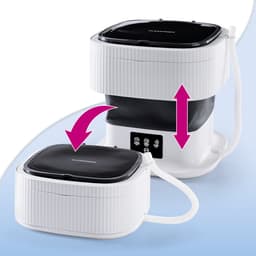 CLEANmaxx mini-wasmachine, ideaal voor onderweg | Mobiele wasmachine met 2 wasprogramma's en een centrifugeerprogramma | Opvouwbaar en stil | Voor maximaal 1 kg wasgoed | Geschikt voor kamperen en reizen — thumbnail 5