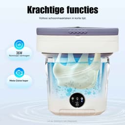 ElevateCommerce – Mini Opvouwbare Wasmachine 12L | Draagbare Reis Wasmachine met 3 Programma’s & Centrifuge | Compact voor Babywas, Camping & Studenten — thumbnail 7