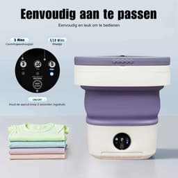 ElevateCommerce – Mini Opvouwbare Wasmachine 12L | Draagbare Reis Wasmachine met 3 Programma’s & Centrifuge | Compact voor Babywas, Camping & Studenten — thumbnail 3