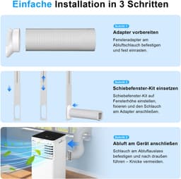 NETTLIFE Mobiele Airco 3-in-1 | 9000 BTU | Met Afvoerslang | Afstandsbediening LED Display Timer Wielen & Draaggreep | Voor Ruimtes Tot 25 m² — thumbnail 2