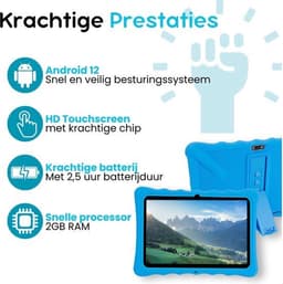 Kinder Tablet vanaf 3 jaar – 7 Inch – Android 8 – 16GB – Camera Voor & Achter – Blauw — thumbnail 3