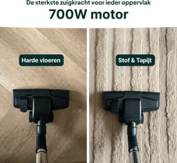 Stofzuiger met herbruikbare Zak – Snoerlengte 7 meter – Lichtgewicht – Zwart – Vivid Green — thumbnail 3