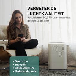 Sinji Luchtreiniger / Air Purifier – HEPA H13 + Koolstoffilter – 220 m³/u, voor ruimtes tot ca. 55 m² – Ionisatie – Afstandsbediening – Timer & Display – Helpt bij stof, pollen & huisstofmijt — thumbnail 7
