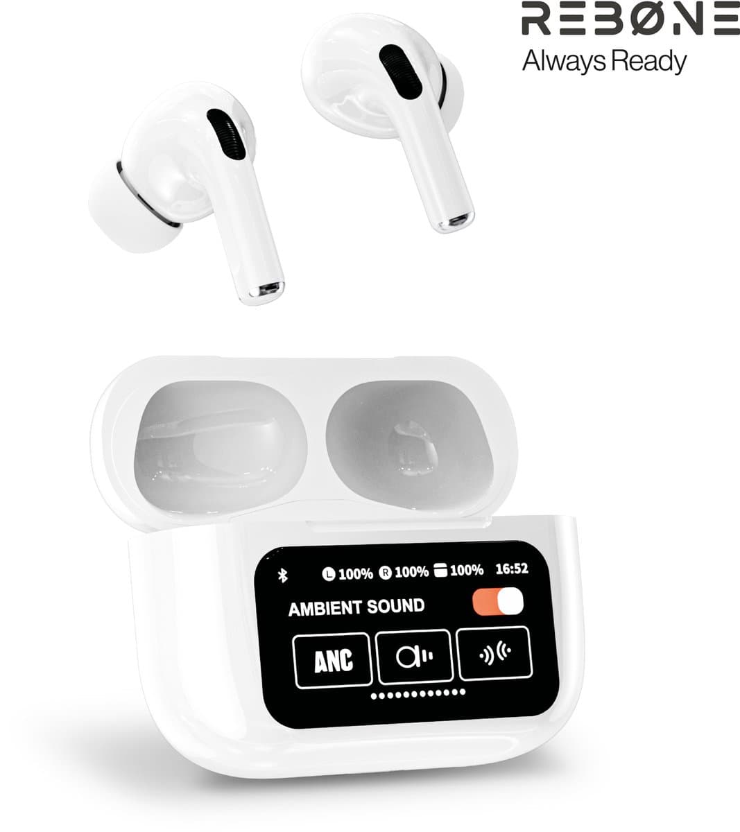 REBØNE OpenEar Sport Pro Earbuds - Draadloze Oortjes - Oordopjes met Oplaadcase - Wireless Earphones - In Ear Sport - Noise Cancelling - Draadloos - Bluetooth - Geschikt Voor o.a. IPhone en Samsung – Voor Smartphone en Laptop — afbeelding 1