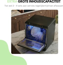 Livista Mini Vaatwasser incl APP - Vaatwasser - Vaatwasser Vrijstaand - Afwasmachine - Camping Vaatwasser - Zwart — thumbnail 5