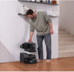 eufy Robotstofzuiger Omni E28, draagbare dieptereiniger, HydroJet dweilsysteem, 20.000 Pa zuigkracht, DuoSpiral borstels die ontklitten, CornerRover arm voor het schoonmaken van hoeken, alles-in-één-station, voor gezinnen met huisdieren en kinderen. — thumbnail 14