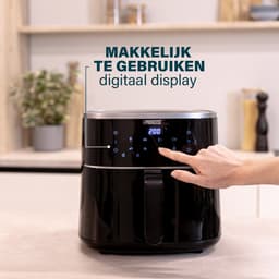 Princess Digitale Airfryer XL 182244 - 6 liter - Groot - PFAS vrij - Heteluchtfriteuse - Zwart - Digital Touchscreen - 8 Automatische Programma's - Inclusief in hoogte verstelbaar Grillrack — thumbnail 7